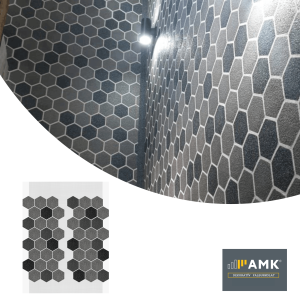 AMK HC-241 szürke mix méhsejtmintás falburkolat bemutatóképe